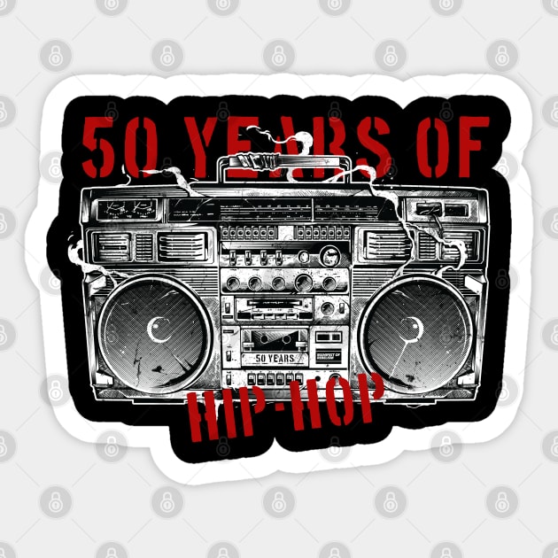 50 Years of Hip Hop Sticker by Attr4c Artnew3la